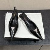 SL CHERISH CRYSTAL SLINGBACK BLACK CALFSKIN