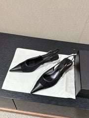 SL CHERISH SLINGBACK 45 BLACK MESH AND CALFSKIN