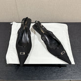 SL CHERISH BUCKLE SLINGBACK 45 BLACK MESH