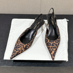 SL CHERISH LEOPARD SLINGBACK AMBER CANVAS