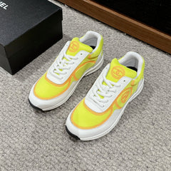 CLASSIC TRAINER IN YELLOW MIX WHITE FABRIC