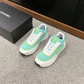 CLASSIC TRAINER IN MINT GREEN MIX WHITE FABRIC