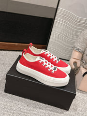 LACE-UP SNEAKERS IN CHERRY RED CANVAS