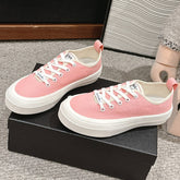 LACE-UP SNEAKERS IN PASTEL PINK CANVAS