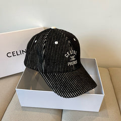 BASEBALL CAP MODEL 650190 IN BLACK CORDUROY