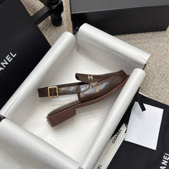 CC 25C Slingback Loafer Chocolate Patent Leather