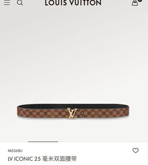 LV ICONIC 25 MM IN BROWN DAMIER CALFSKIN GOLD HARDWARE