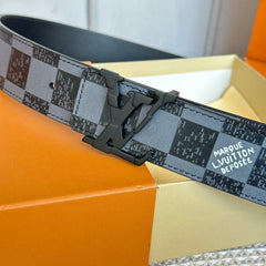LV 25S BELT 40 MM IN BLACK MIX GREY CALFSKIN 593224