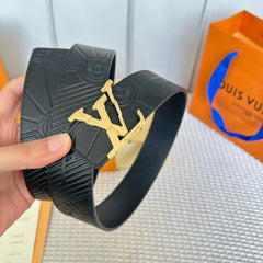 LV 25S BELT 40 MM IN BLACK CALFSKIN 593225
