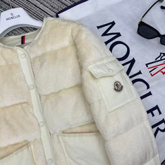 MONCLER 25S TEDDY FLEECE ROUND-NECK JACKET 193