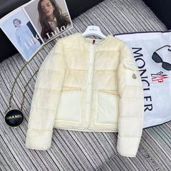 MONCLER 25S TEDDY FLEECE ROUND-NECK JACKET 193