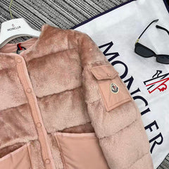 MONCLER 25S TEDDY FLEECE ROUND-NECK JACKET 192