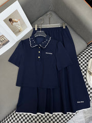 ELEGANT SET – TOP WITH FLOWY A-LINE SKIRT