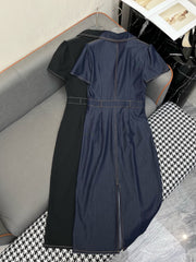 LONG SHIRT DRESS IN PAPER DENIM