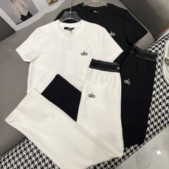 T SHIRT AND WIDE LEG PANTS SET 4 WAY STRETCH FABRIC 266707