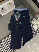 SET SLEEVELESS TOP AND DENIM PANTS 263282