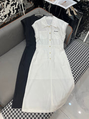 SLEEVELESS SHIRT DRESS – LONG LENGTH