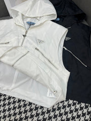 SLEEVELESS HOODIE AND SHORTS JACQUARD FABRIC 266715