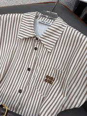 MM STRIPED LAPEL DRESS 25S IN POLYESTER 266615