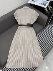 MM STRIPED LAPEL DRESS 25S IN POLYESTER 266615