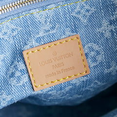 LET GO PM 28 IN LIGHT BLUE MONOGRAM DENIM GOLD HARDWARE