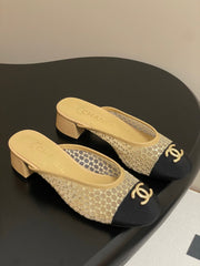 BUBBLE 30 MM IN BLACK FABRIC AND BEIGE MESH