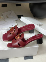 DIOR HIGH HEEL CLASSIC MONTAIGNE 40 MM 25S IN DARK RED LAMBSKIN WITH CD LOGO