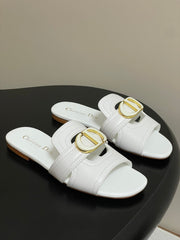 DIOR CLASSIC MONTAIGNE SANDALS 25S IN WHITE LAMBSKIN WITH CD LOGO