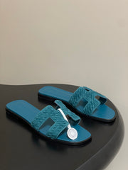 HM 25S ORAN SANDAL IN DARK BLUE SUEDE AND LAMBSKIN