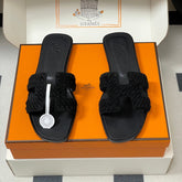 HM 25S ORAN SANDAL IN BLACK SUEDE AND LAMBSKIN
