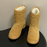 DIOR 25S FROST LOW ANKLE BOOTS IN GOLDEN BROWN SUEDE