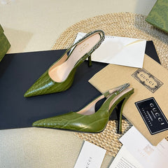 GG Women's High Heels Green Juniper