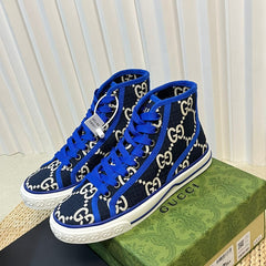 GG Tennis 1977 High Top Sneaker Black Blue Caro
