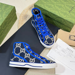 GG Tennis 1977 High Top Sneaker Black Blue Caro