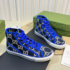 GG Tennis 1977 High Top Sneaker Black Blue Caro