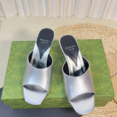 GG Women's Heeled Sandals Silver