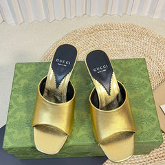 GG Women's Heeled Sandals Golden