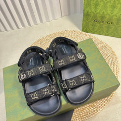 GG Sandal With Double G Black Caro