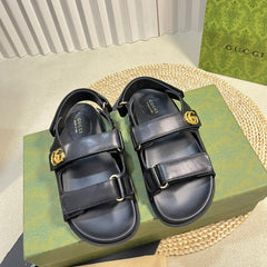 GG Sandal With Double G Black
