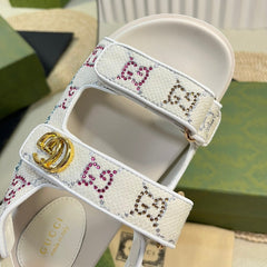 GG Sandal With Double G White