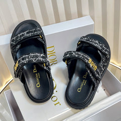 DIORACT SLIDES 25MM IN BLACK TWEED