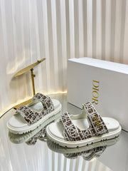 DIORACT SLIDES 25MM IN BROWN TWEED