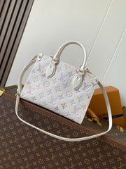 LV 25S ONTHEGO PM BAG 25 IN BEIGE DREAM EMBOSSED TEXTURED CALFSKIN