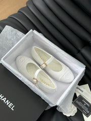 MARY JANE SHOES WHITE CORDUROY TWILL FABRIC