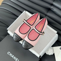 Double C Marry Jane Shoes Light Pink Lambskin