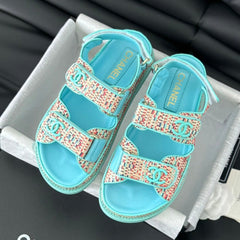 Dad Sandals Sheepskin Azure Blue