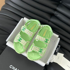 Dad Sandals Sheepskin Light Green