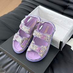 Dad Sandals Sheepskin Heather Purple