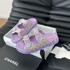 Mule Sanndals Sheepskin Heather Purple