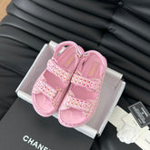 Dad Sandals Sheepskin Light Pink